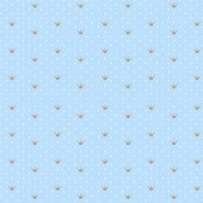Crowns and Dots on Light Blue (tiny)