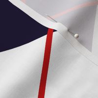 navy white argyle with red lines