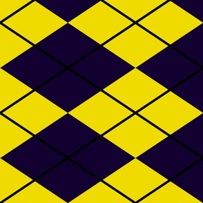 navy yellow argyle with black lines