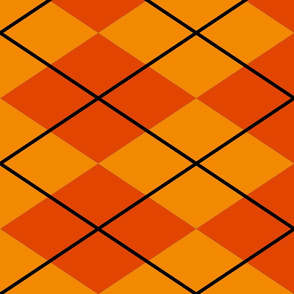 orange dk orange argyle bk