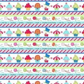 Christmas Sweet Treats Stripe White Small 4"