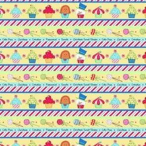 Christmas Sweet Treats Stripe Yellow Small 4"