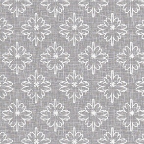 white flowers, geometric, gray flax, floral, flower pattern, nature design, white chamomile, geometric flowers, flax canvas, chamomile, daisy flowers, floral pattern, bloom, natura
