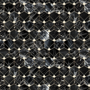 textured hexagons - black - 12 in