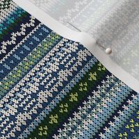 mini fairisle in greens/blues