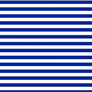 Imperial Blue Bengal Stripe Pattern Horizontal in White