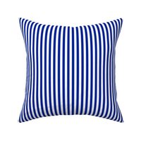 Imperial Blue Bengal Stripe Pattern Vertical in White