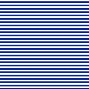 Small Imperial Blue Bengal Stripe Pattern Horizontal in White