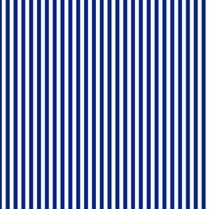 Small Imperial Blue Bengal Stripe Pattern Vertical in White