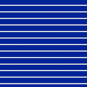 Imperial Blue Pin Stripe Pattern Horizontal in White