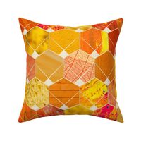 textured hexagons - orange