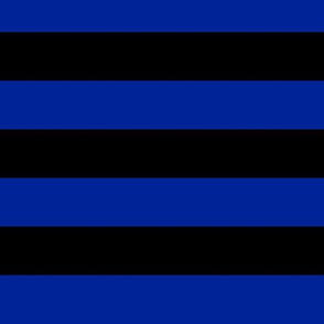 Large Imperial Blue Awning Stripe Pattern Horizontal in Black