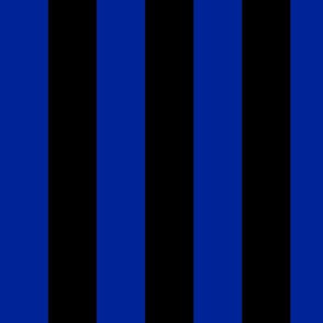 Large Imperial Blue Awning Stripe Pattern Vertical in Black