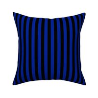 Imperial Blue Awning Stripe Pattern Vertical in Black