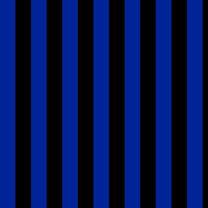 Imperial Blue Awning Stripe Pattern Vertical in Black