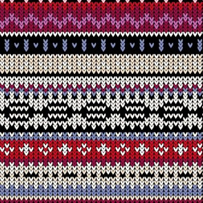 multi fairisle with peri/red/black