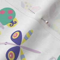 Cute butterflies on white background 