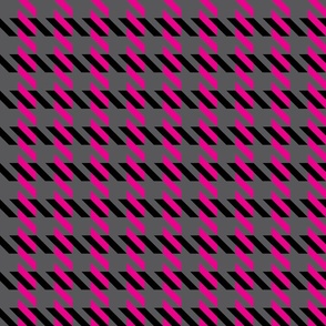 houndstooth magenta & black on gray 