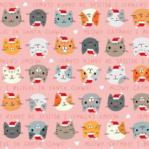 xmas cats in hats in salmon (large)