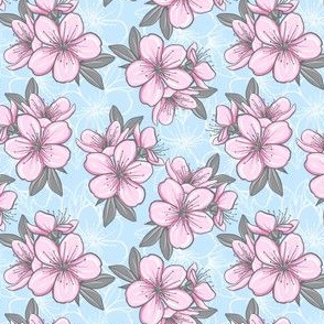 Cherry blossom -  soft pink blue 2