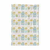 Cute Cars Houses Quilt Beige