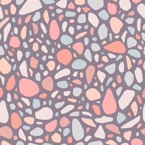 tiny scale pink and gray terrazzo