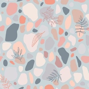 gray terrazzo with leaves