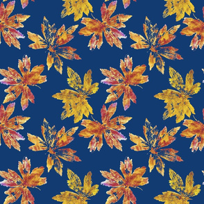 prints of beautiful leaves -deep blue