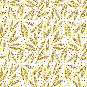 leaves and polka dots-yellow