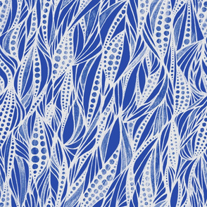 Corn field art nouveau style-blue