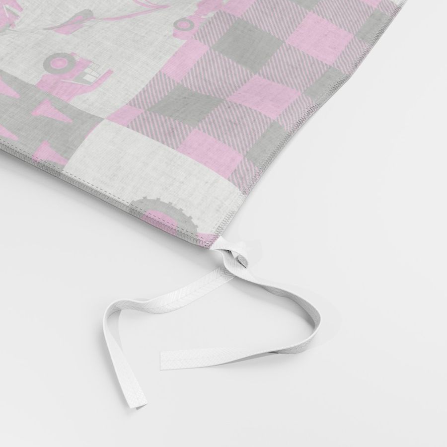 Construction Nursery Wholecloth - fuchsia and black plaid -  C20BS