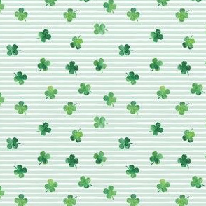 (small scale) four leaf clovers  - shamrocks - st patricks day - good luck mint stripes  - clovers C20BS