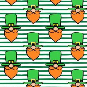 Leprechaun gnome faces - green stripes - LAD20