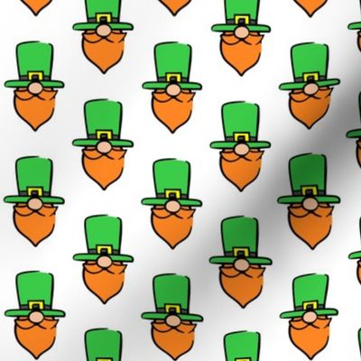 Leprechaun gnome faces - white - LAD20