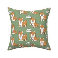 Shiba Inu Medium on Green 