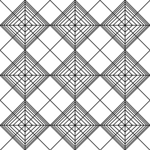 Continuous Geometric Pattern Black White