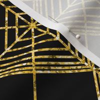 Continuous Geometric Pattern Black and Gold