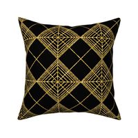 Continuous Geometric Pattern Black and Gold