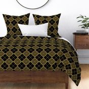 Continuous Geometric Pattern Black and Gold