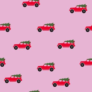 Jeep Wrangler - Christmas Tree Pink Background