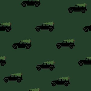 Jeep wrangler-Christmas Tree-Black Jeep-Green