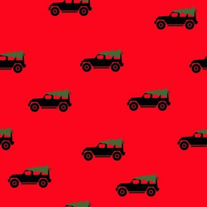 Jeep wrangler-Christmas Tree-Black Jeep-Red