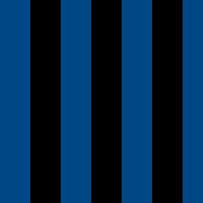 Large Blue Awning Stripe Pattern Vertical in Black
