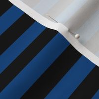 Blue Awning Stripe Pattern Horizontal in Black