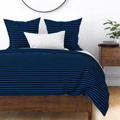 Blue Awning Stripe Pattern Horizontal in Black