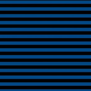 Blue Bengal Stripe Pattern Horizontal in Black
