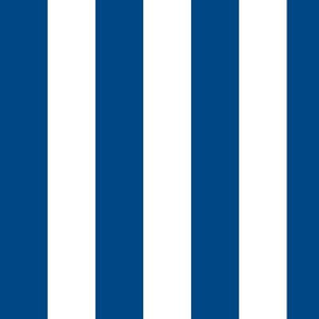 Large Blue Awning Stripe Pattern Vertical in White