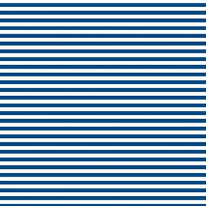 Small Blue Bengal Stripe Pattern Horizontal in White