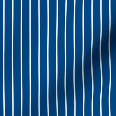 Blue Pin Stripe Pattern Vertical in White