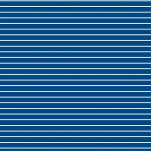 Small Blue Pin Stripe Pattern Horizontal in White